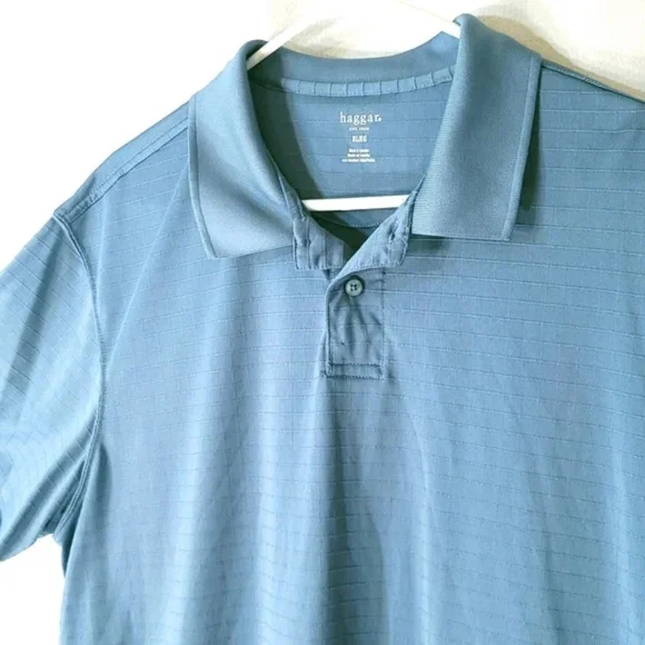 3/$25 Haggar Short Sleeve Square Textured Polo XL - Picture 3 of 8